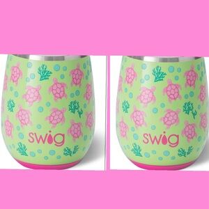 Swig Life Sea Turtles wine tumblers (set of 2) 5” x 3 1/2” / NEW with tags